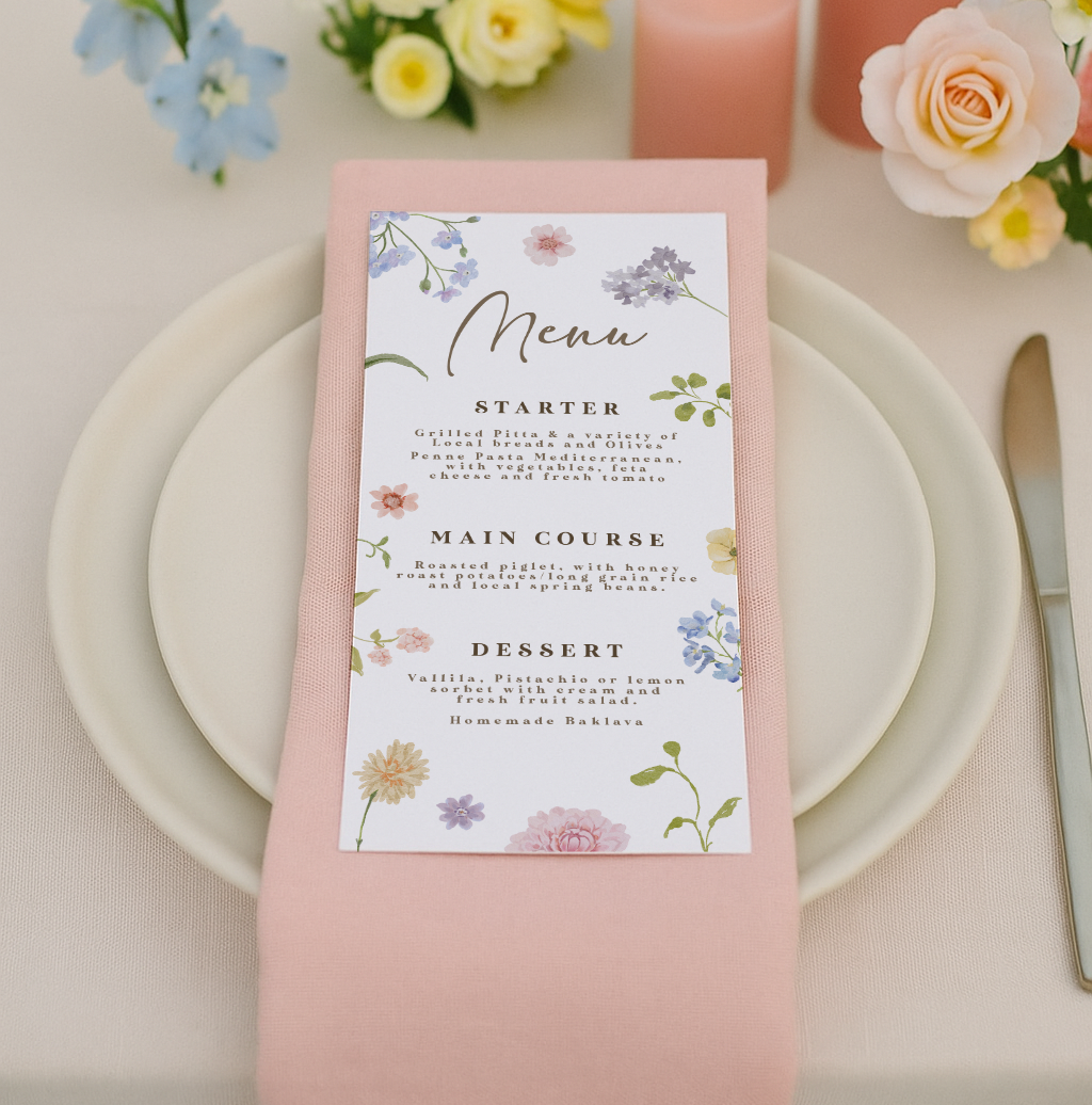Emma Portrait Floral Menu