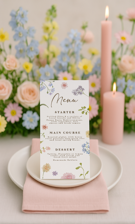 Emma Portrait Floral Menu