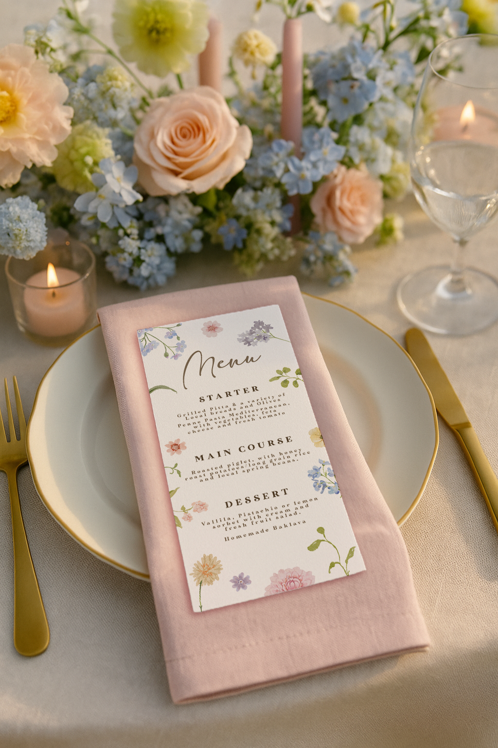 Emma Portrait Floral Menu