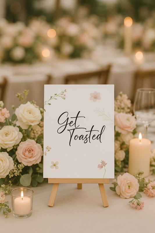 GET TOASTED Wedding sign