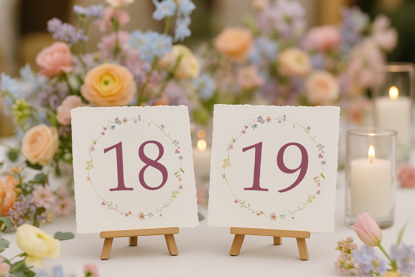 Pastel Meadow Table Numbers