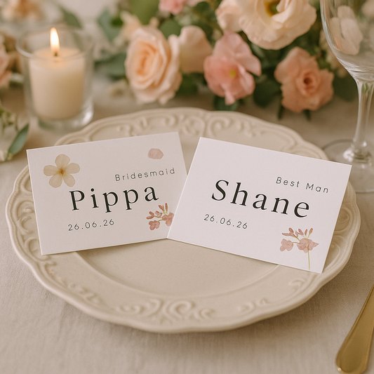 Pressed Flower Wedding Place Cards