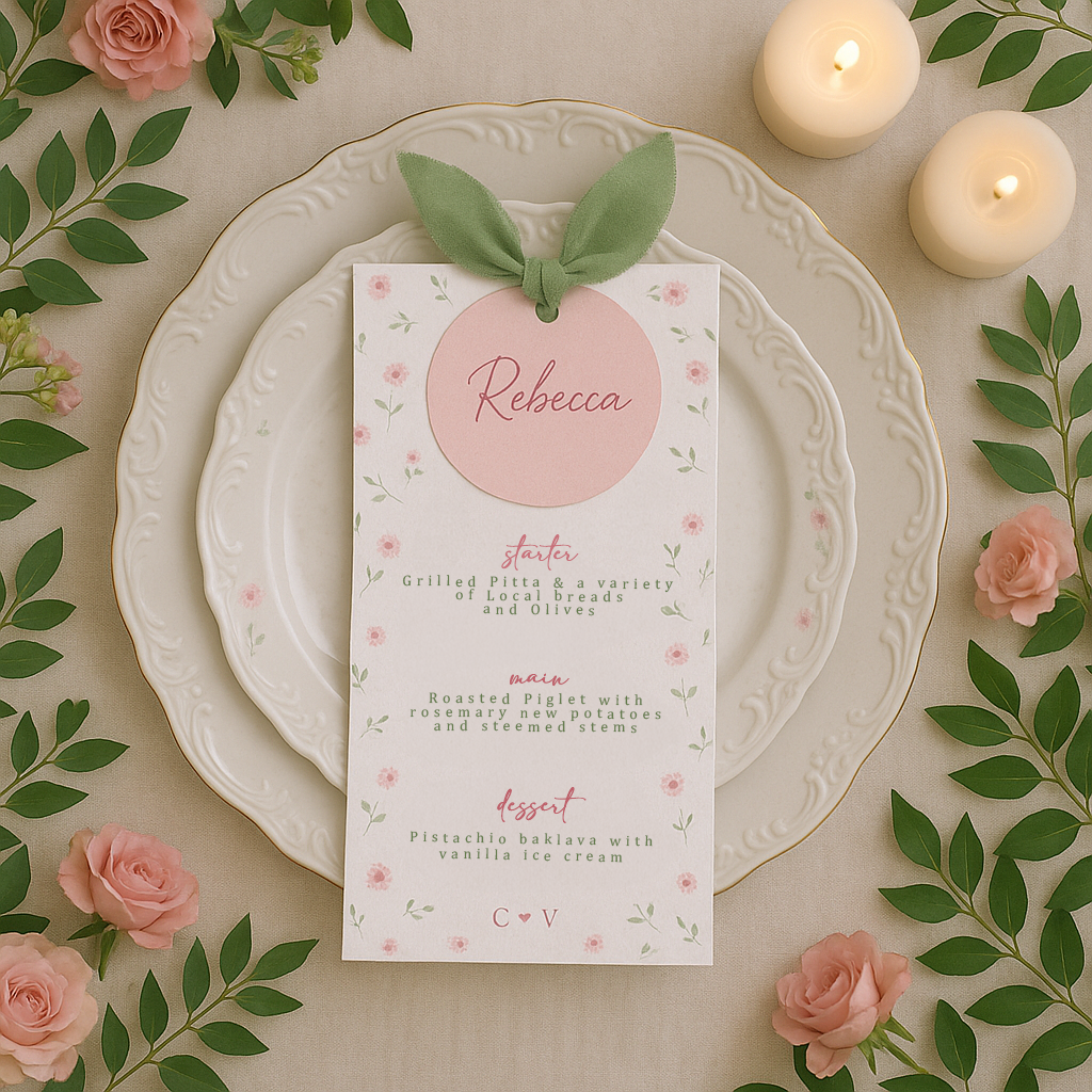 Camden Wedding Menu