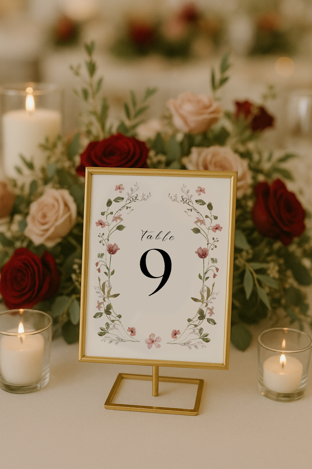 Rosedew Floral Wedding Table Number