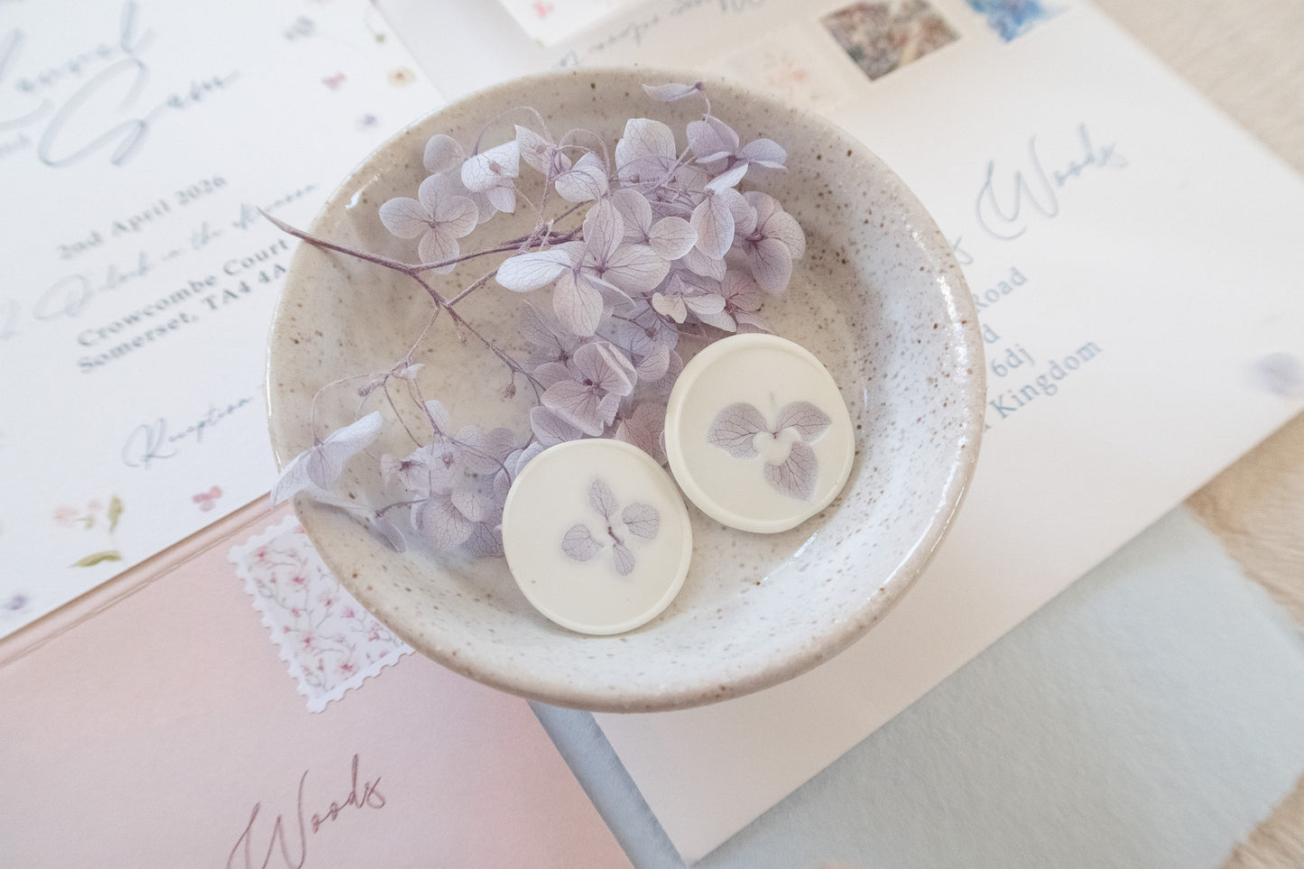 Blue Dried Hydrangea Wax Seal