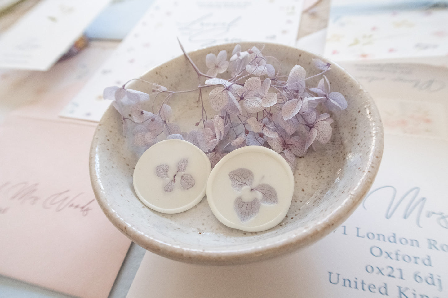 Blue Dried Hydrangea Wax Seal