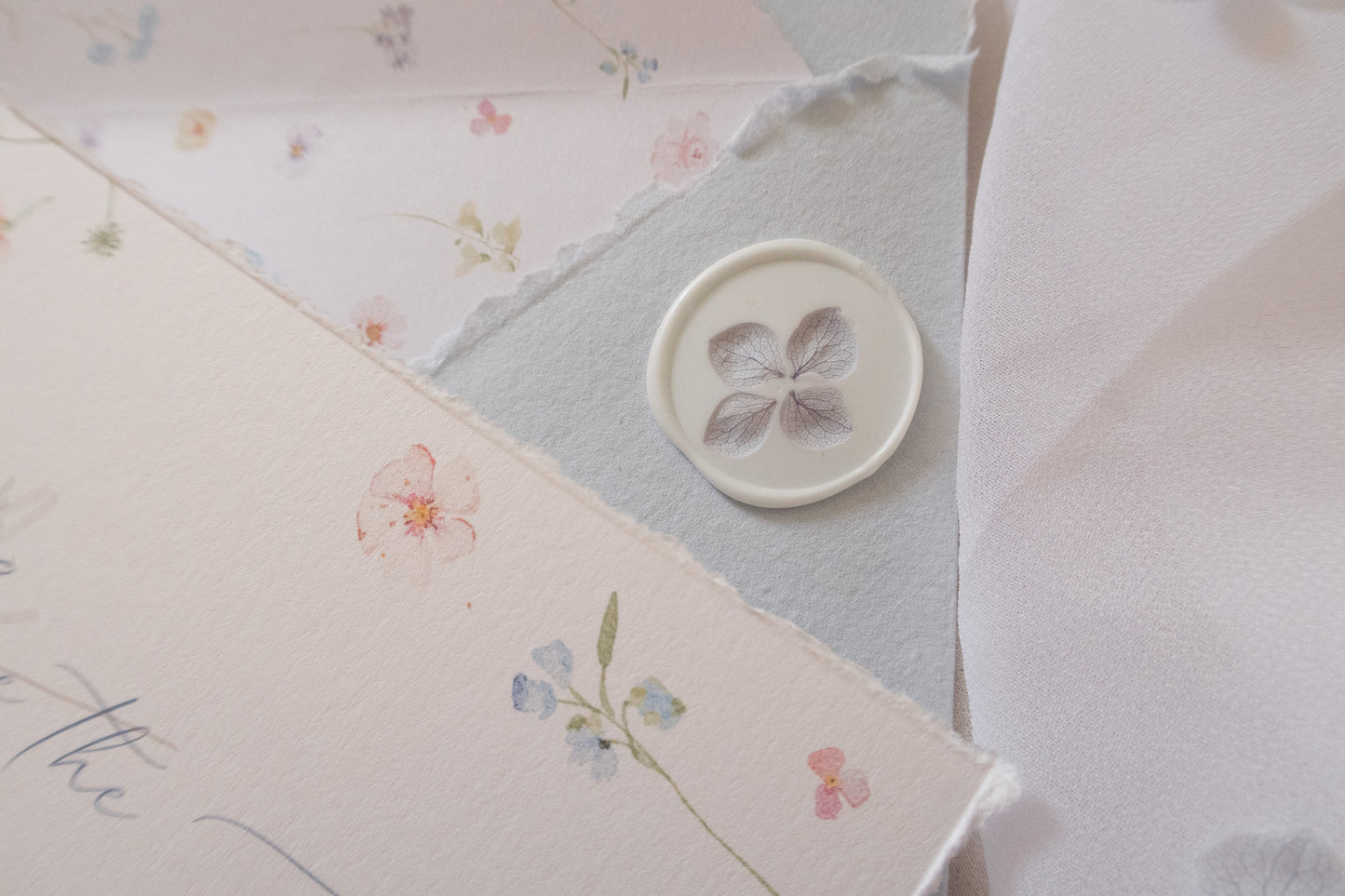 Blue Dried Hydrangea Wax Seal