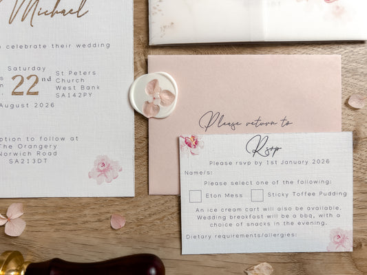 Lauren RSVP Card and Envelope