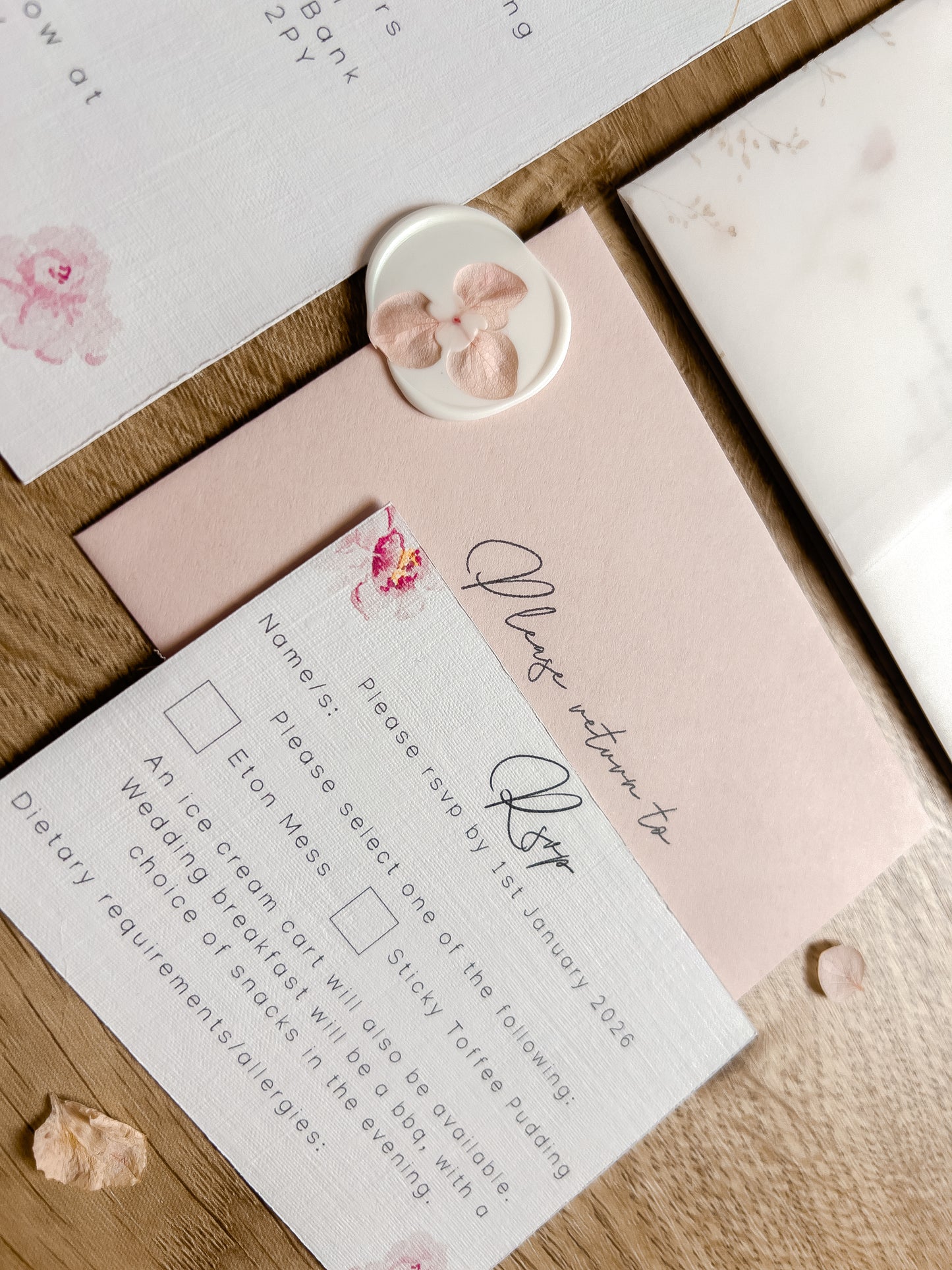 Lauren RSVP Card and Envelope