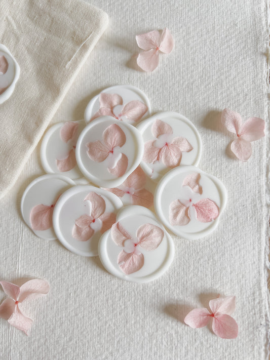 Soft Pink Dried Hydrangea Wax Seals
