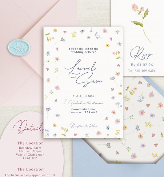 Laurel Meadow Main Invitation Suite