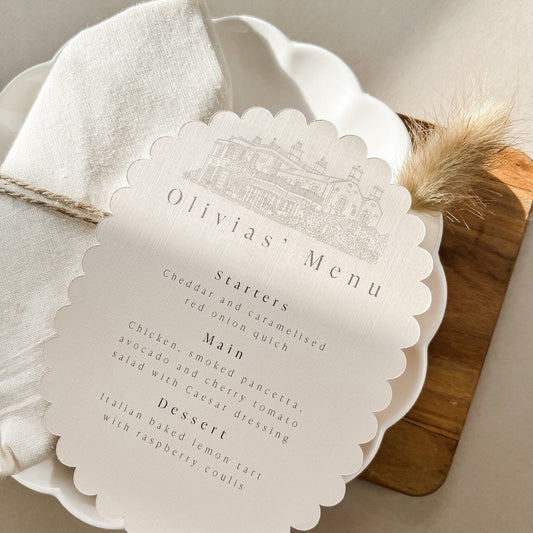 Custom Venue Neutral Wedding Menu