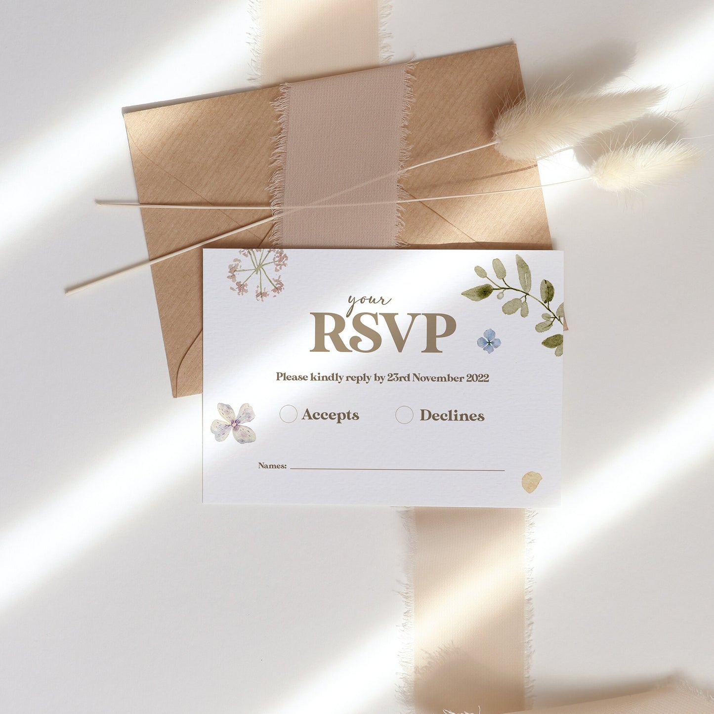 Pastel Wildflower Garden Wedding Invitation Suite