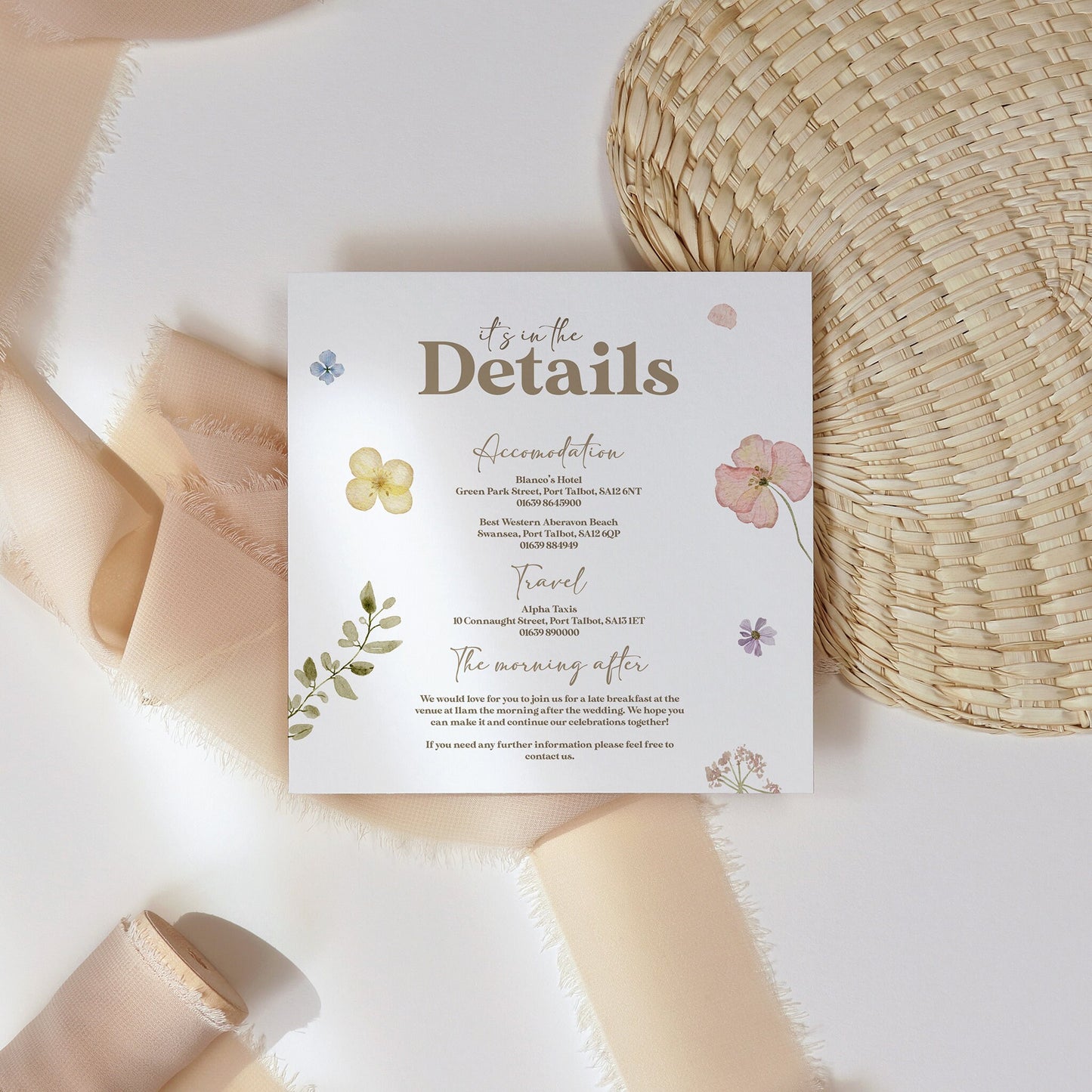 Pastel Wildflower Garden Wedding Invitation Suite