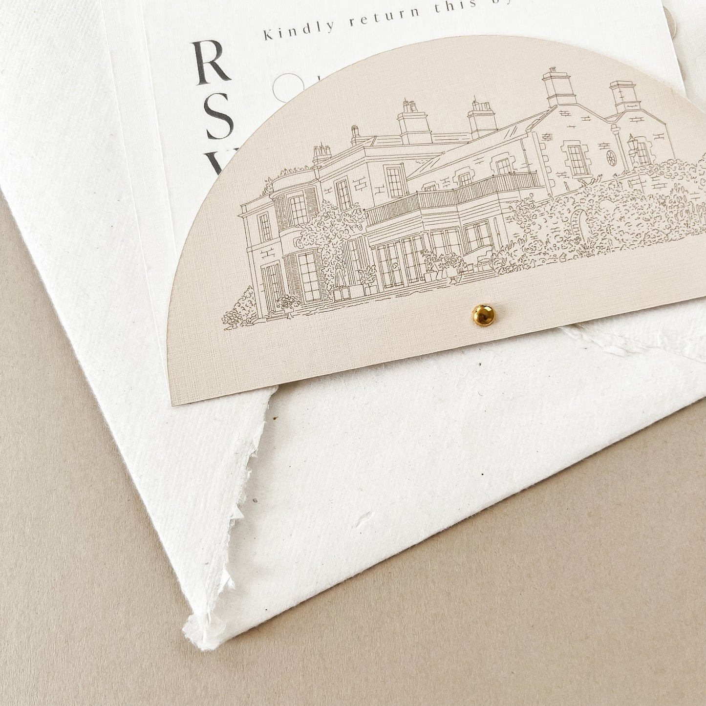Custom Venue Neutral Wedding Invitation Suite