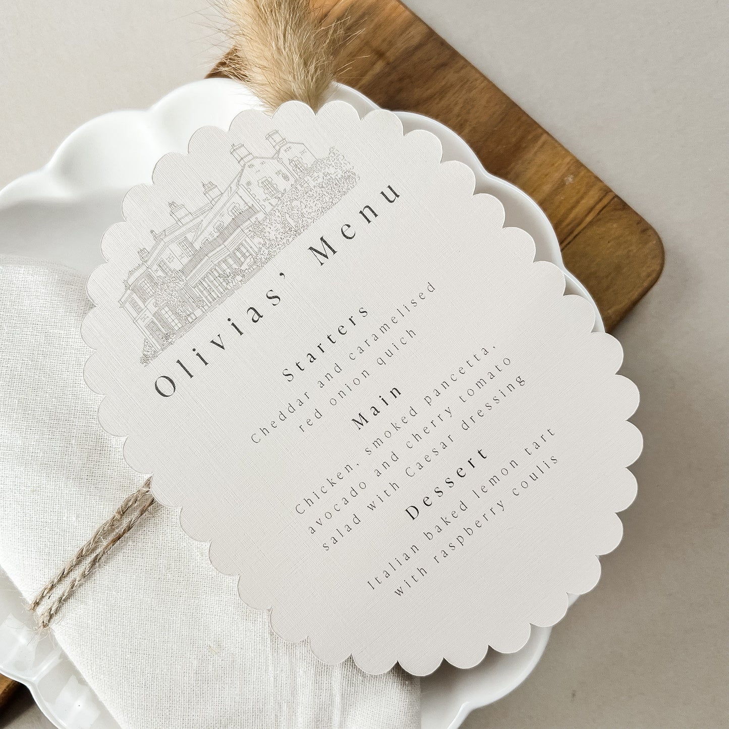 Custom Venue Neutral Wedding Menu