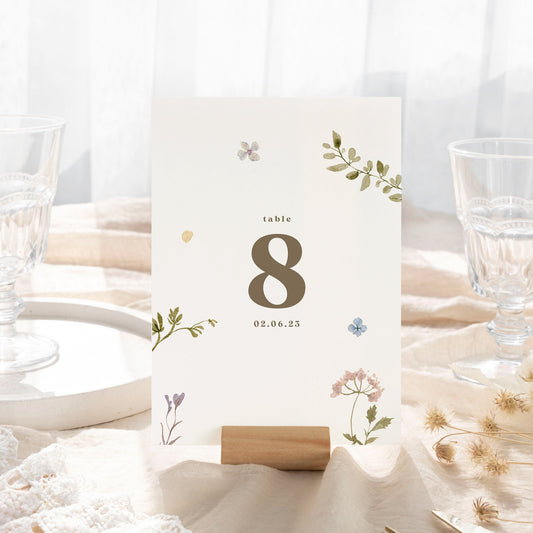 Wildflower Garden Table Number