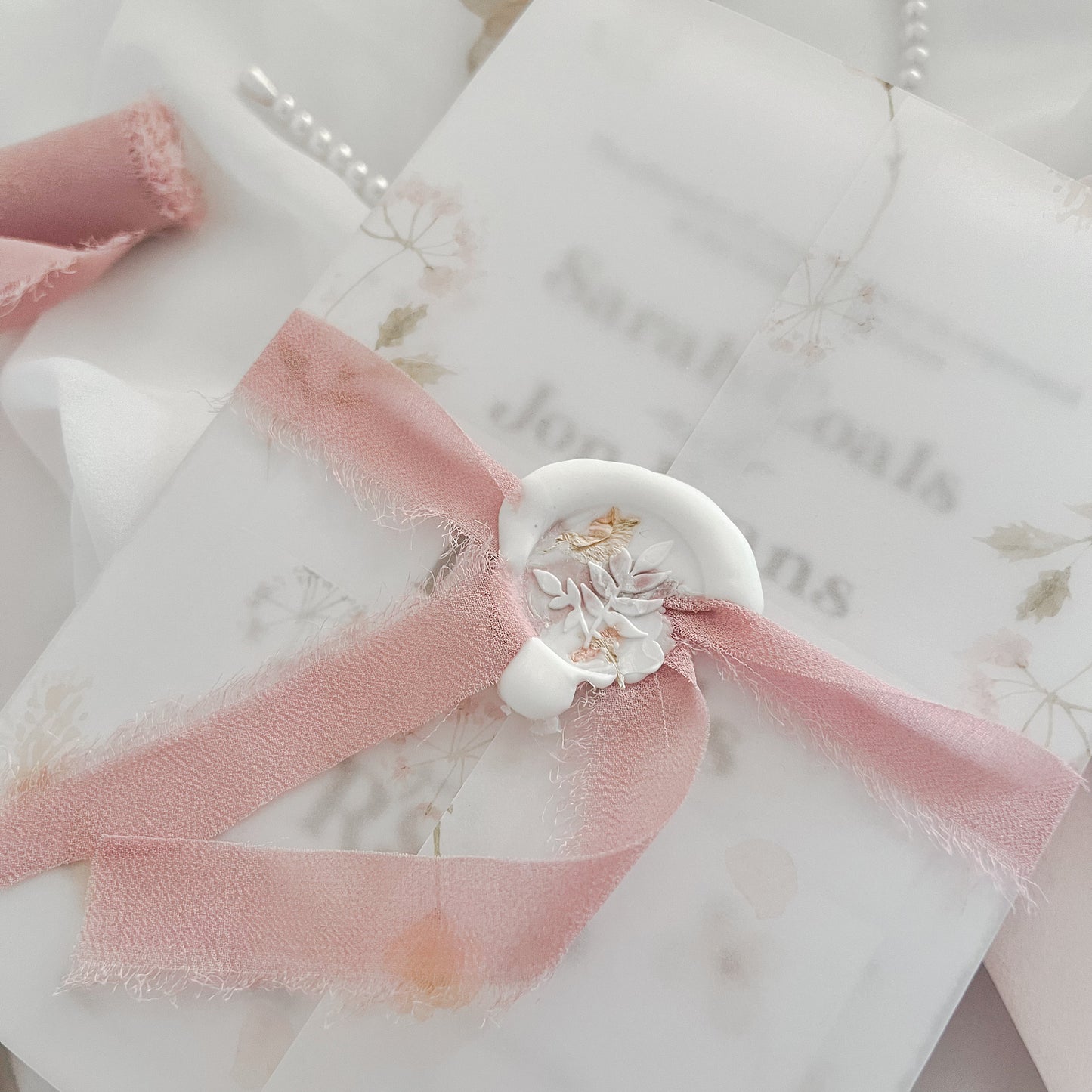 Pressed Wildflower Wedding Invitation Suite
