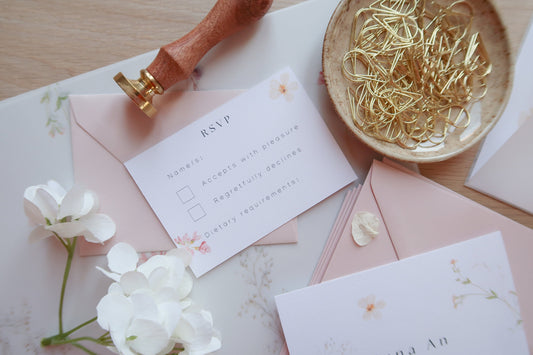 The Megan RSVP Card and Envelope