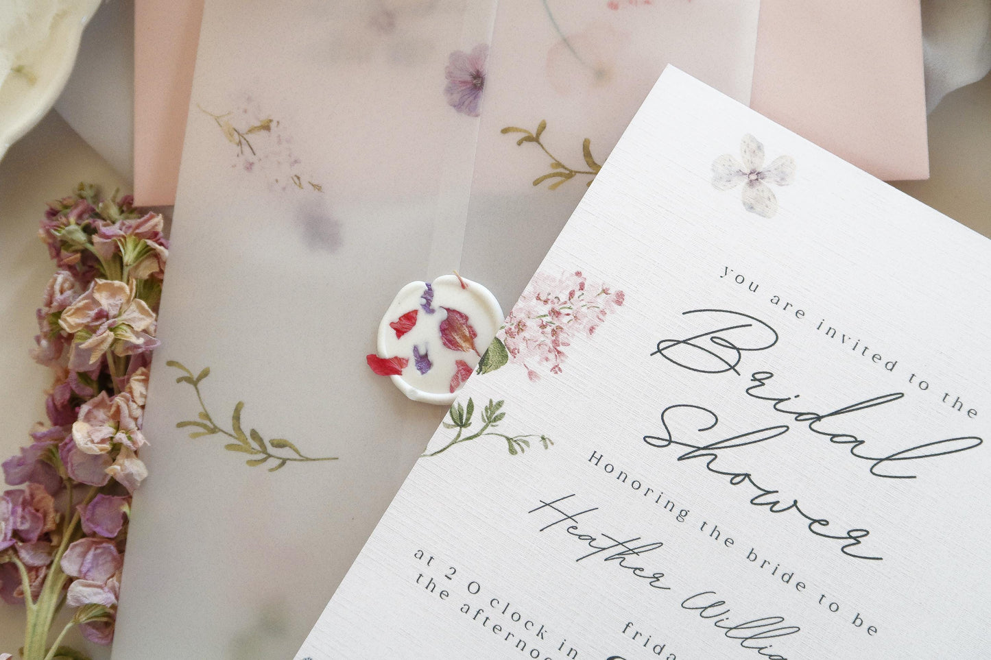 Blue and Pink Spring Floral Wax Seals