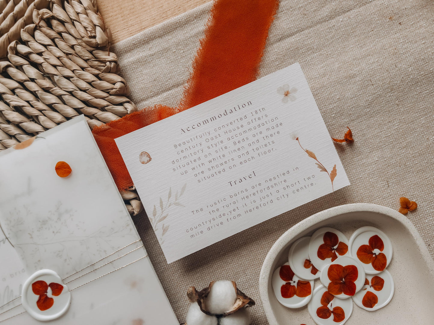 Autumn Orange Floral Wax Seals