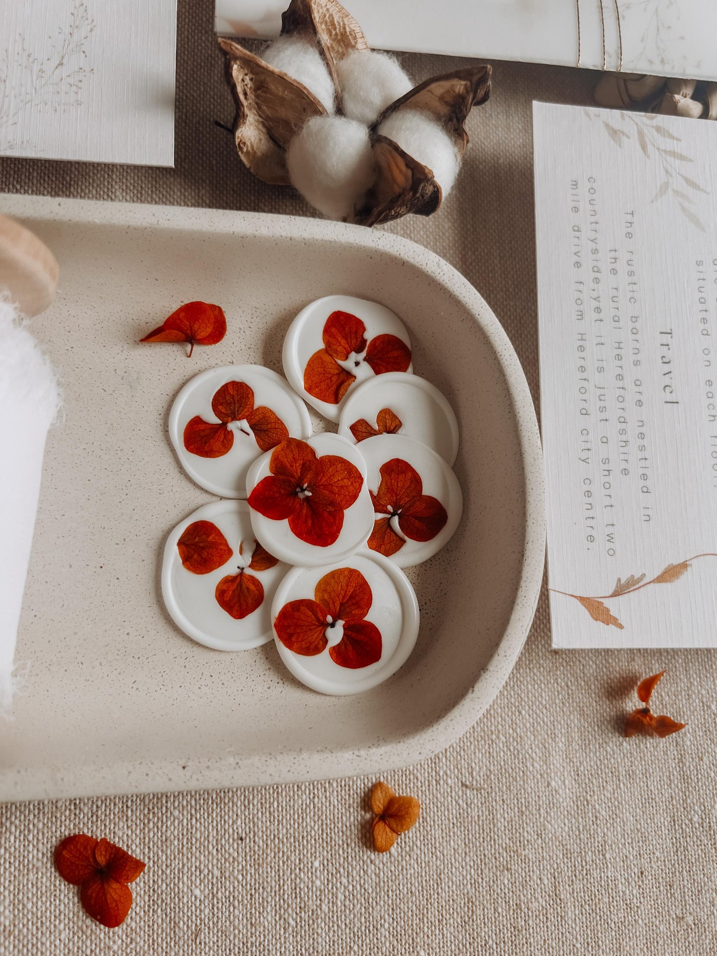 Autumn Orange Floral Wax Seals