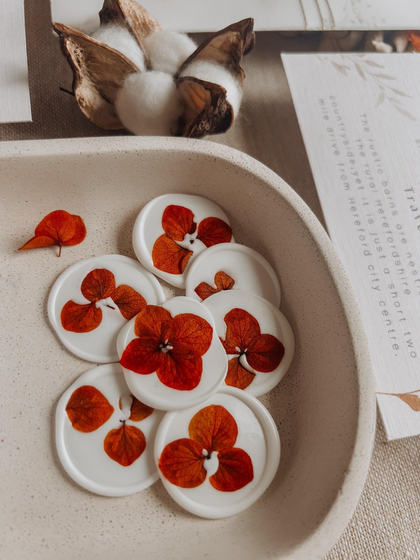 Autumn Orange Floral Wax Seals
