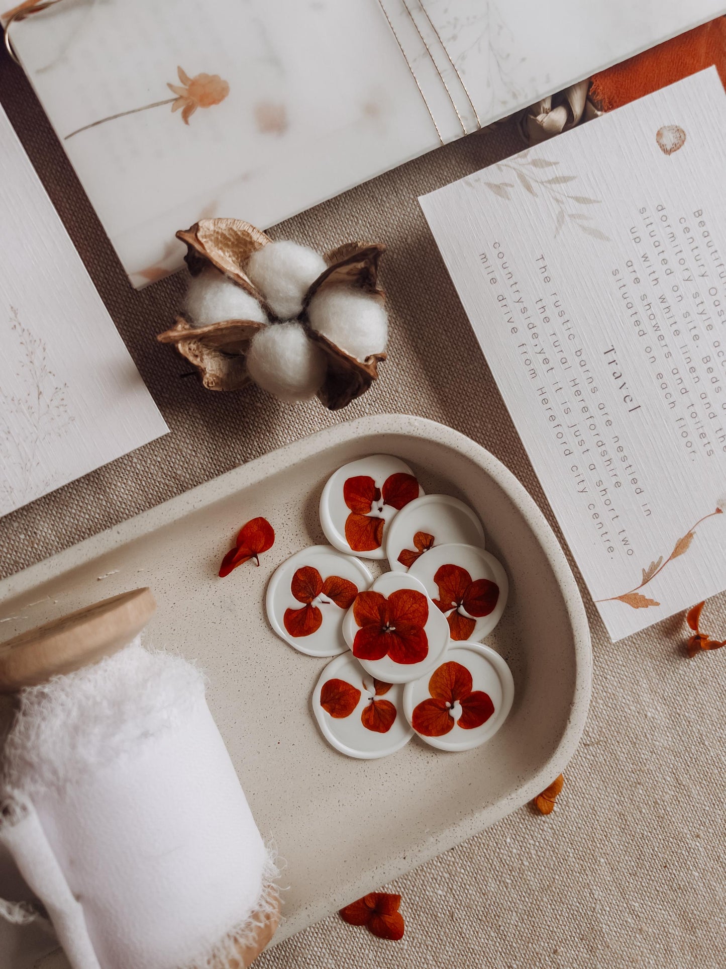 Autumn Orange Floral Wax Seals