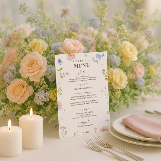 Emma Floral Table Menu