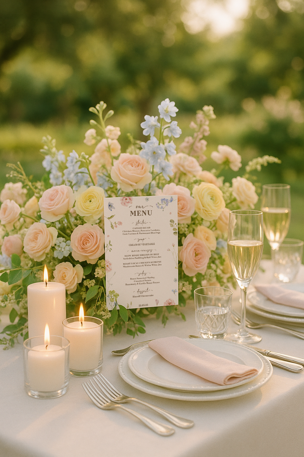 Emma Floral Table Menu