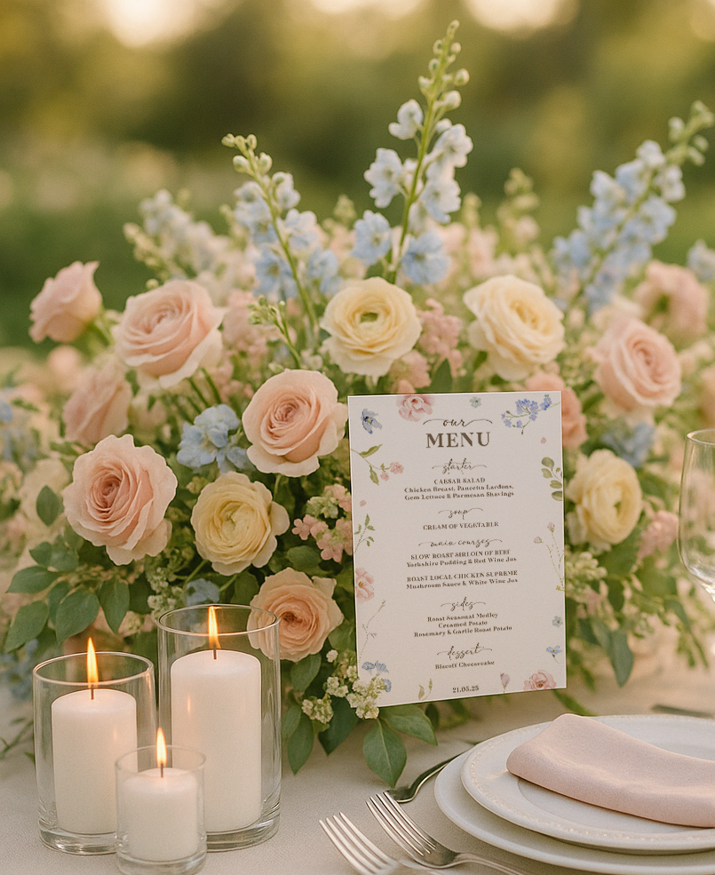 Emma Floral Table Menu