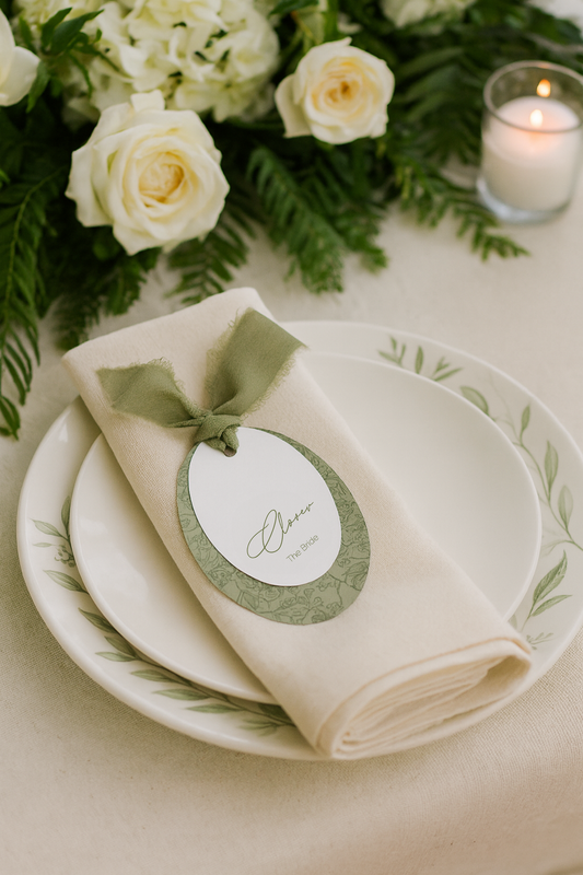 Sage Green Botanical Wedding Place Cards