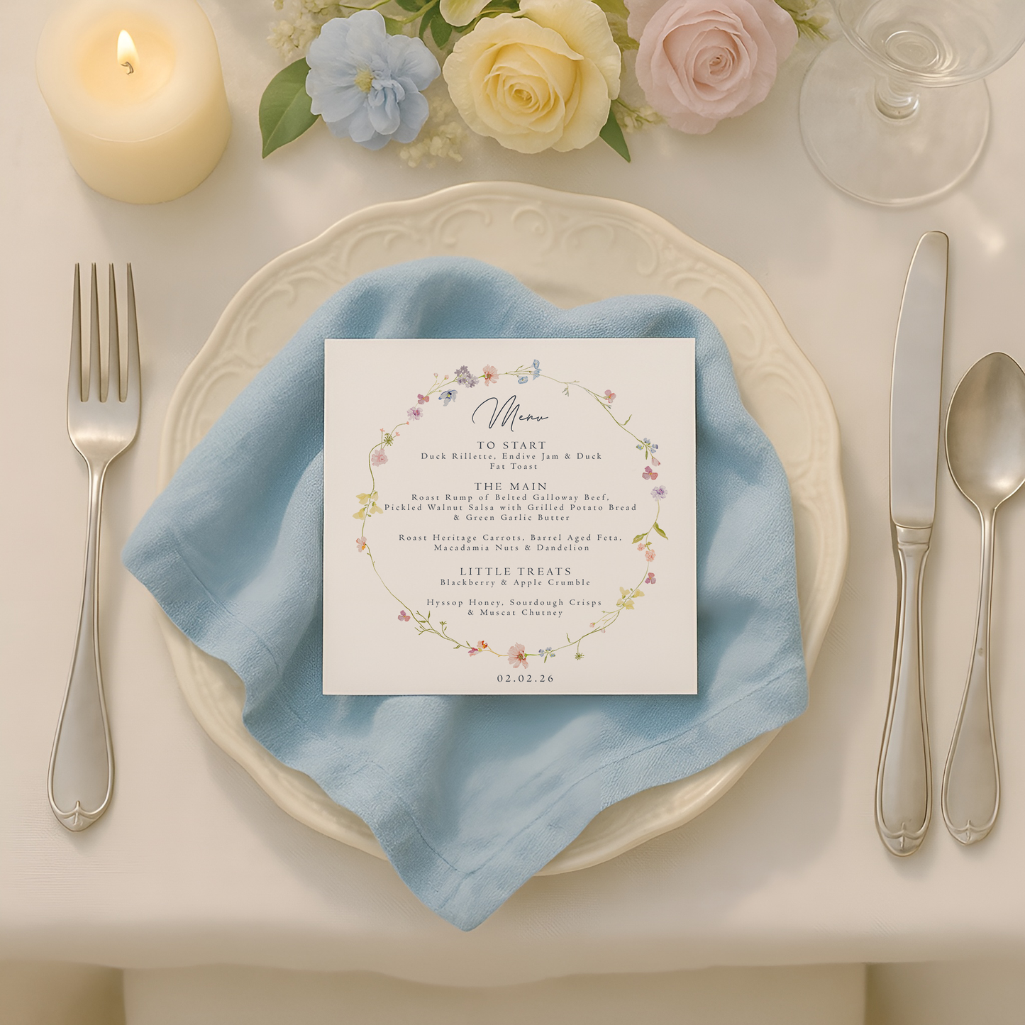 Meadow Square Wreath Menu