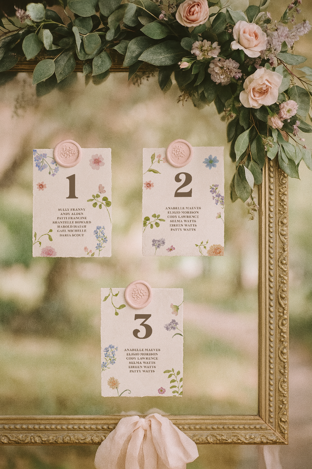 Emma Floral Escort Table Numbers