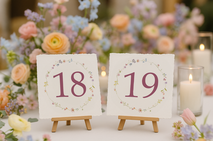Pastel Meadow Table Numbers
