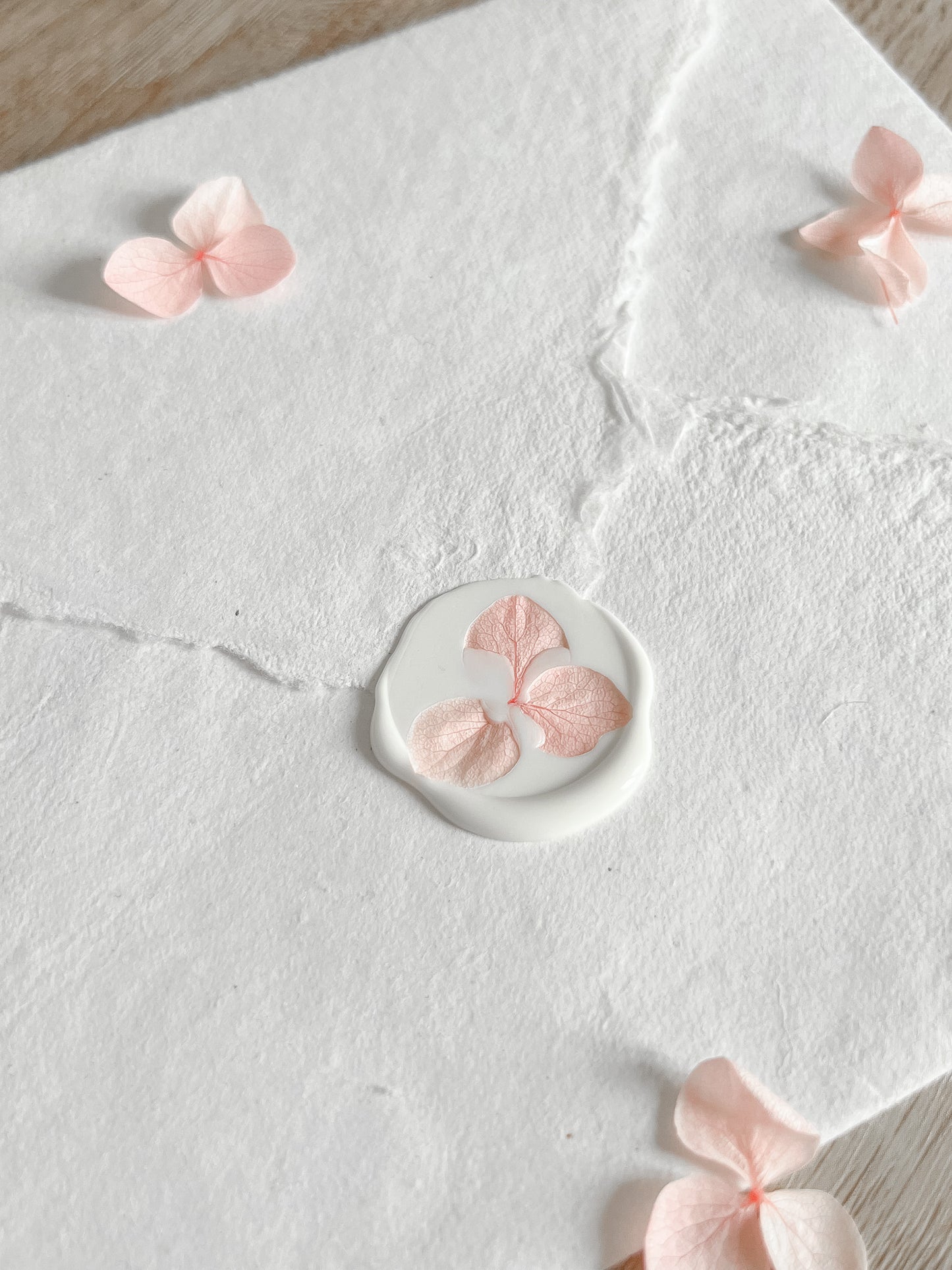 Soft Pink Dried Hydrangea Wax Seals