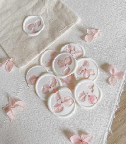 Soft Pink Dried Hydrangea Wax Seals