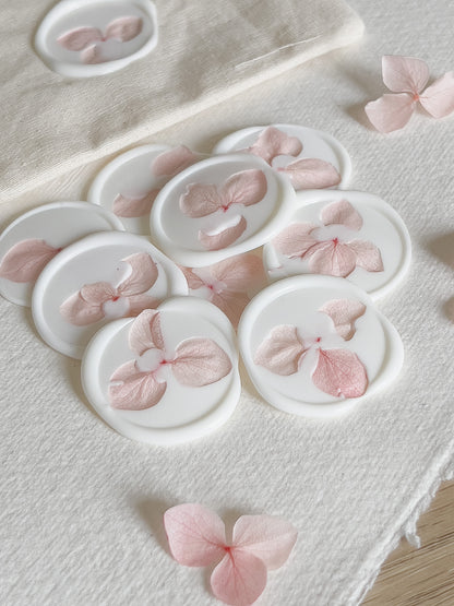 Soft Pink Dried Hydrangea Wax Seals
