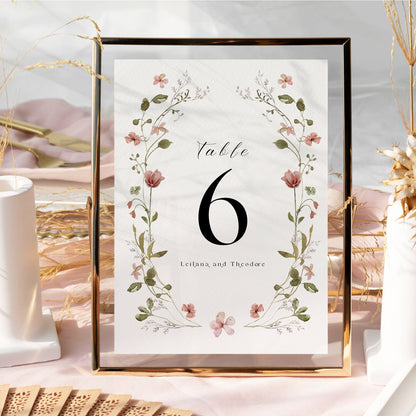 Rosedew Floral Wedding Table Number