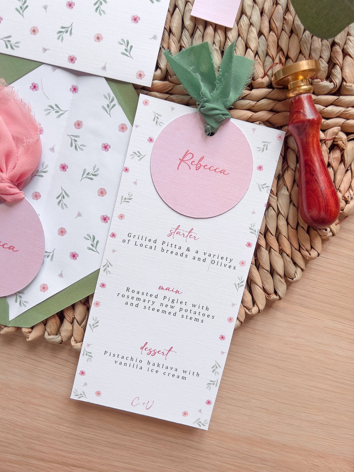 Camden Wedding Menu
