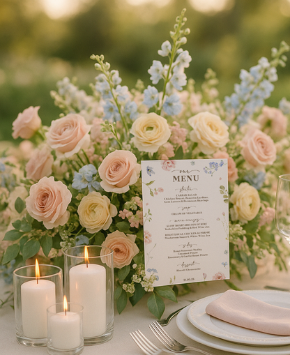 Emma Floral Table Menu