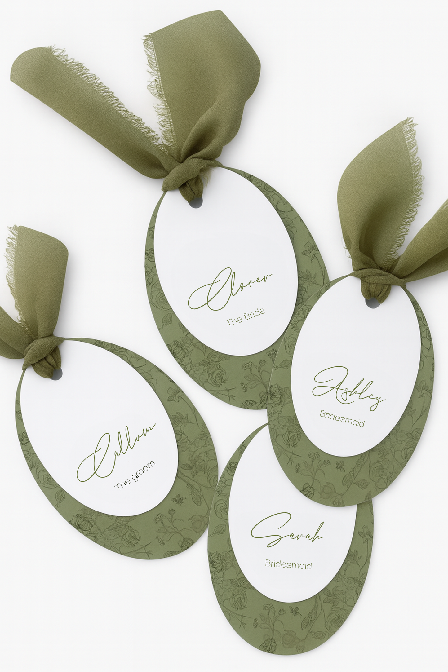 Sage Green Botanical Wedding Place Cards