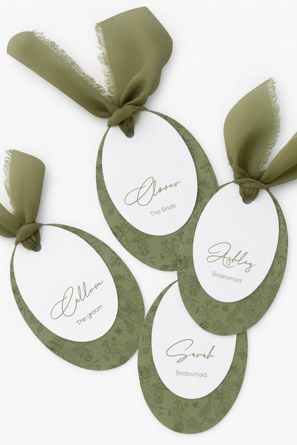 Sage Green Botanical Wedding Place Cards