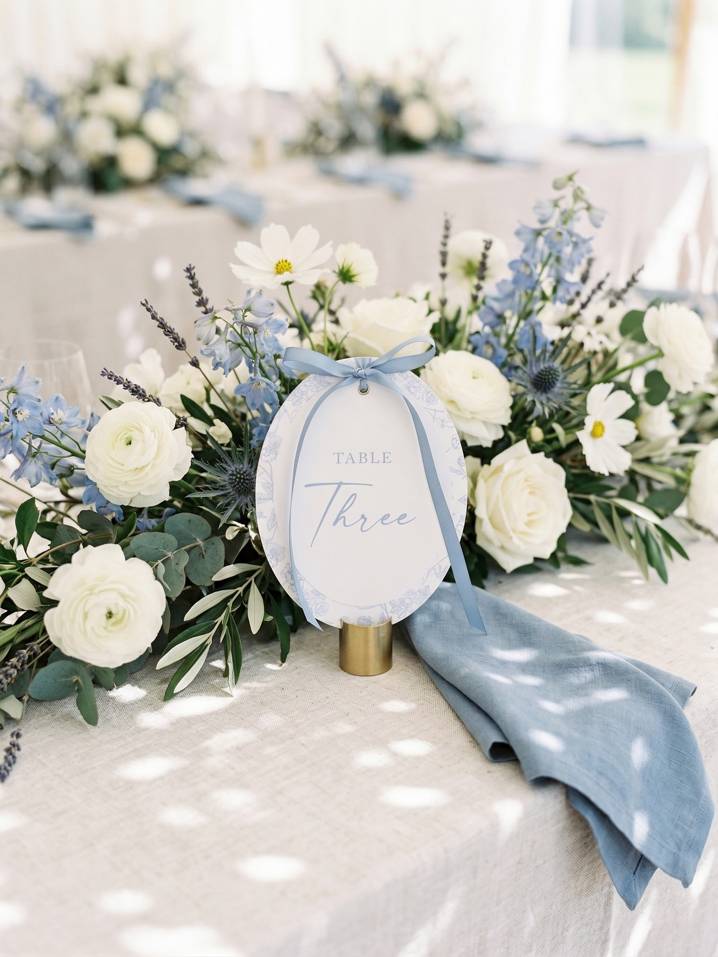 Bordeaux Oval Table Number with Ribbon
