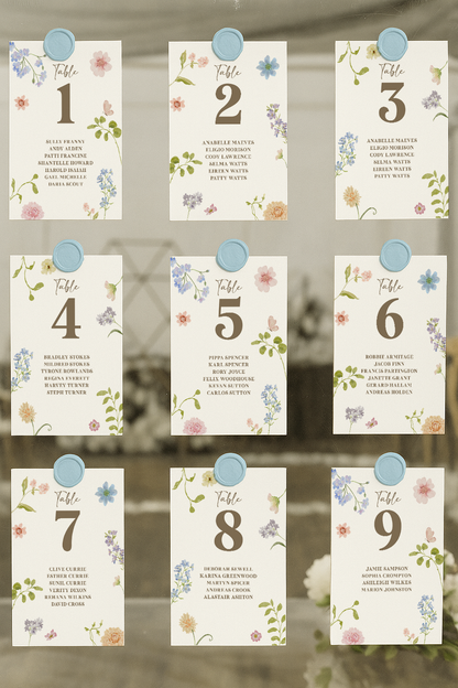 Emma Floral Escort Table Numbers