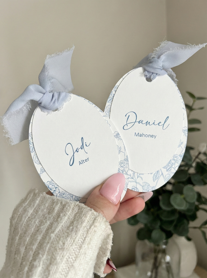 Bordeaux Oval Wedding Place Cards