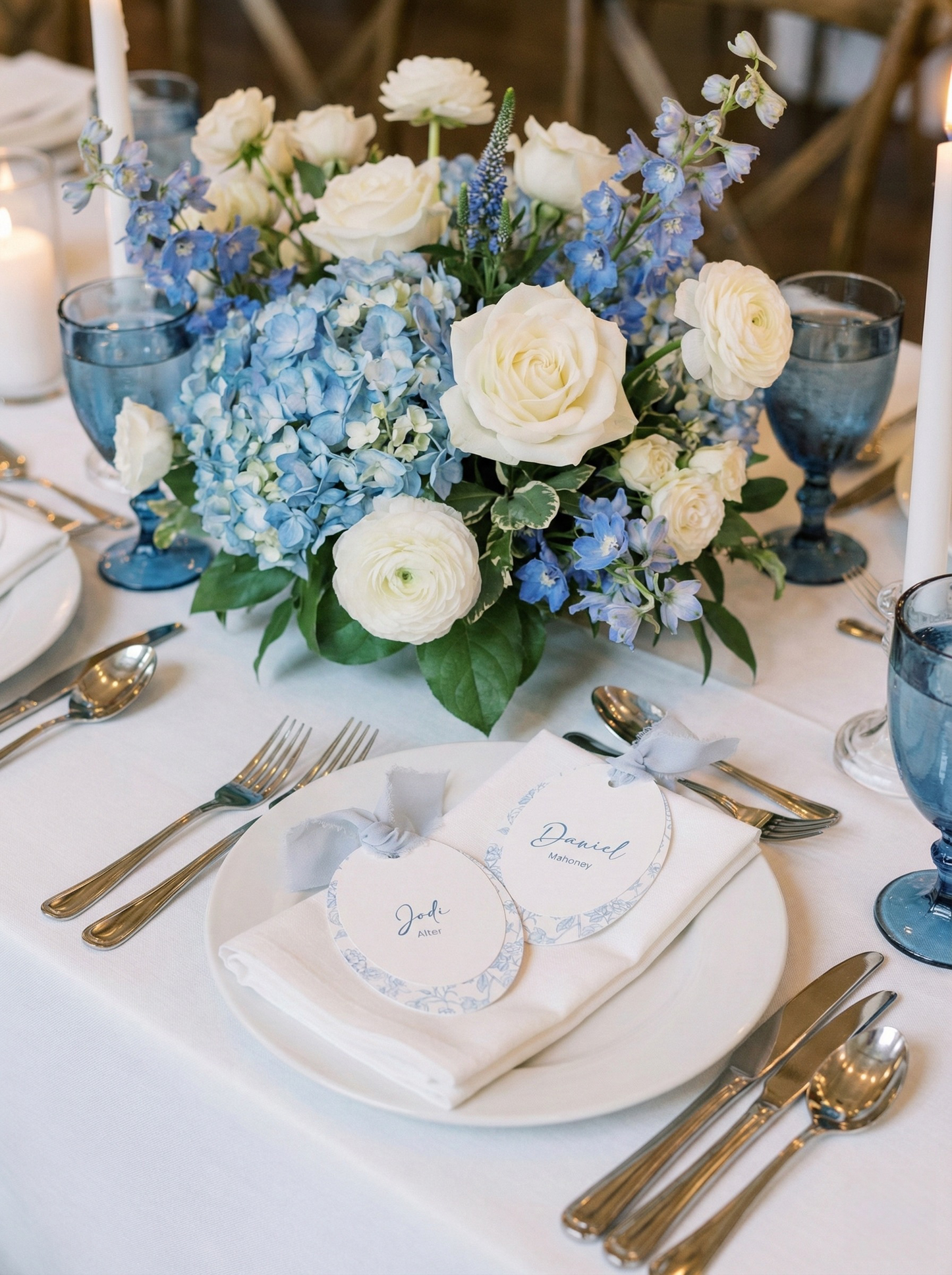 Bordeaux Oval Wedding Place Cards