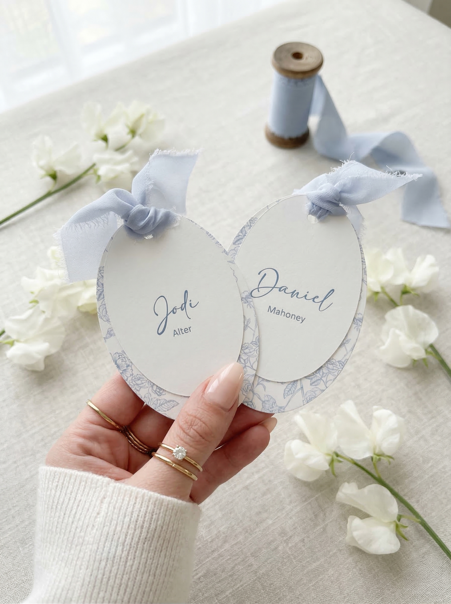 Bordeaux Oval Wedding Place Cards