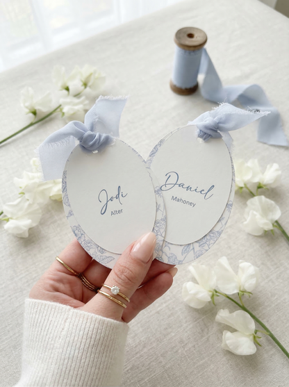 Bordeaux Oval Wedding Place Cards