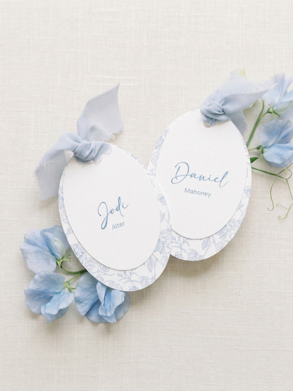 Bordeaux Oval Wedding Place Cards